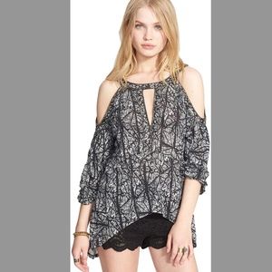 Free People black and white long sleeve top